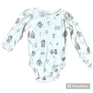 Carters Baby Long Sleeve Bodysuit Gingerbread House Holiday Print Christmas 9m